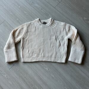 J Crew Flawed Heritage Cotton Fisherman Crewneck Sweater Womens Medium DIY